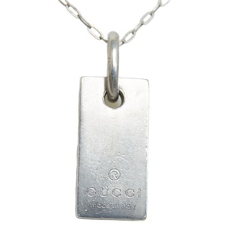 gucci silver dog tag bracelet|gucci ghost tag necklace.